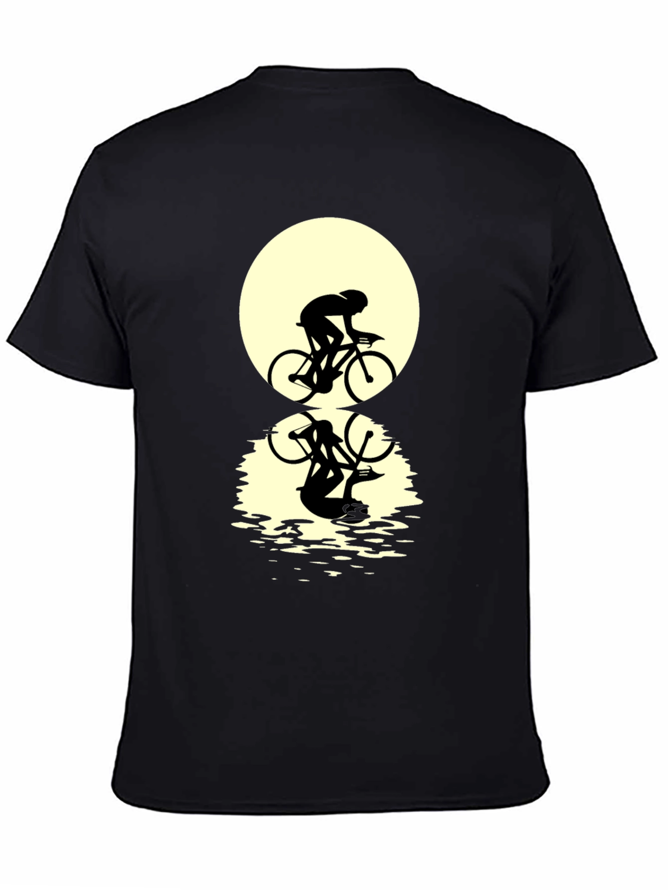 Cyclist Silhouette Graphic Tee - Black