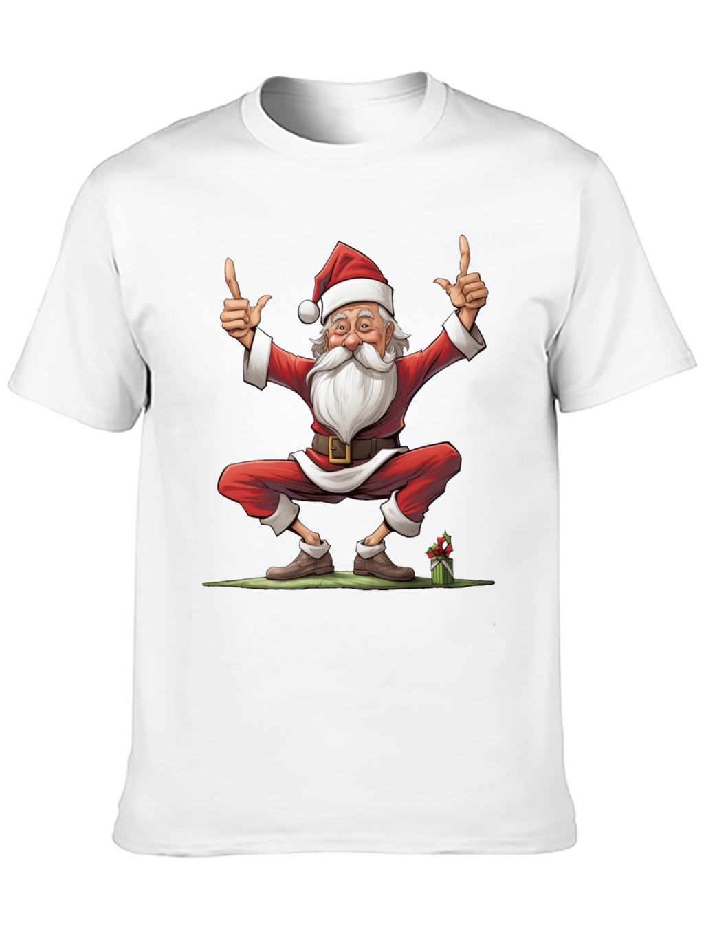 Festive Santa Claus Graphic Tee - Holiday Cheer