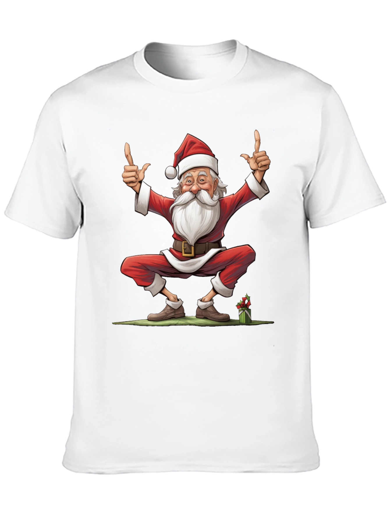 Festive Santa Claus Graphic Tee - Holiday Cheer