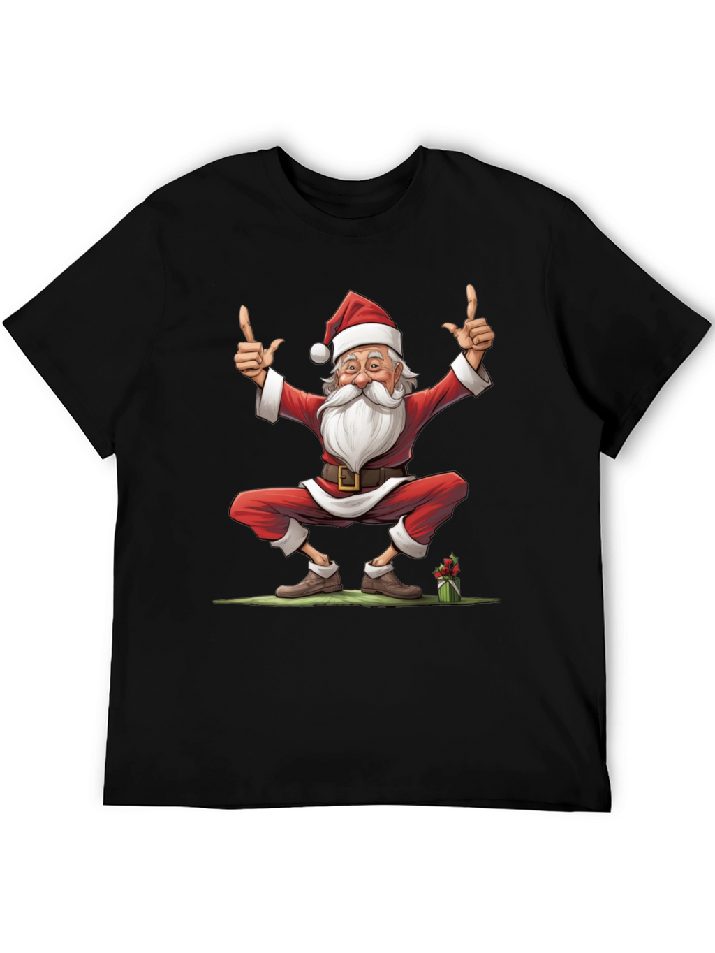 Festive Santa Claus Graphic Tee - Holiday Cheer
