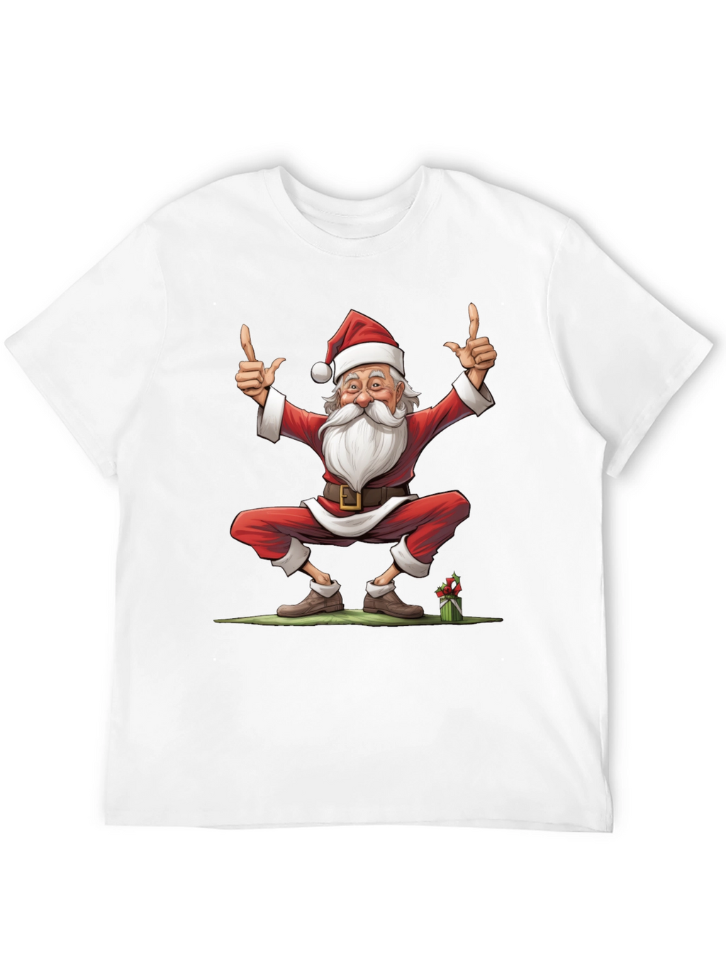 Festive Santa Claus Graphic Tee - Holiday Cheer