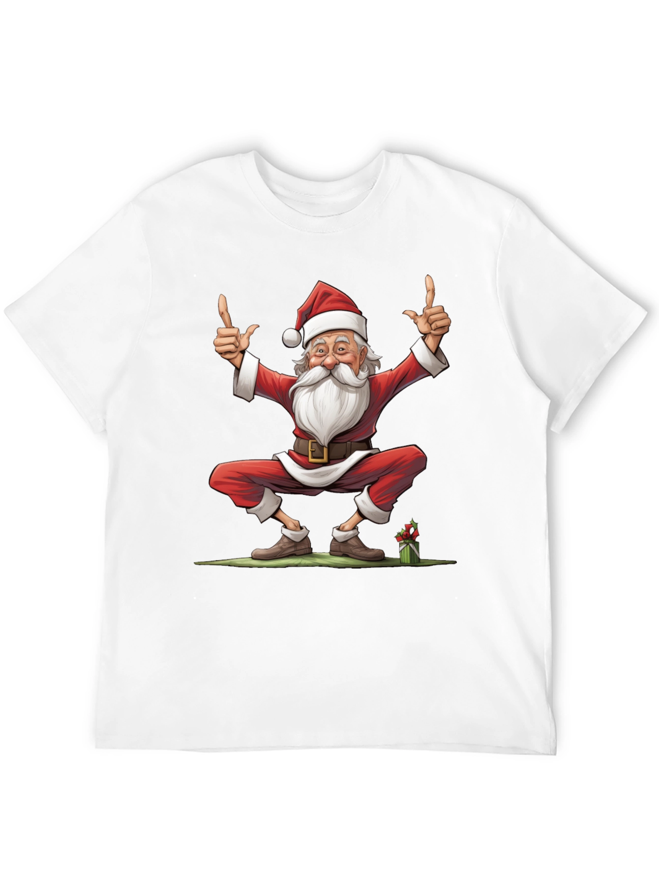 Festive Santa Claus Graphic Tee - Holiday Cheer
