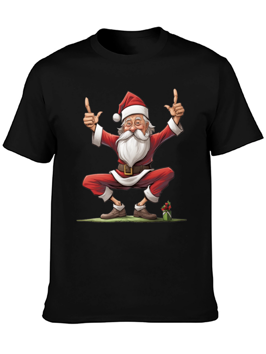 Festive Santa Claus Graphic Tee - Holiday Cheer