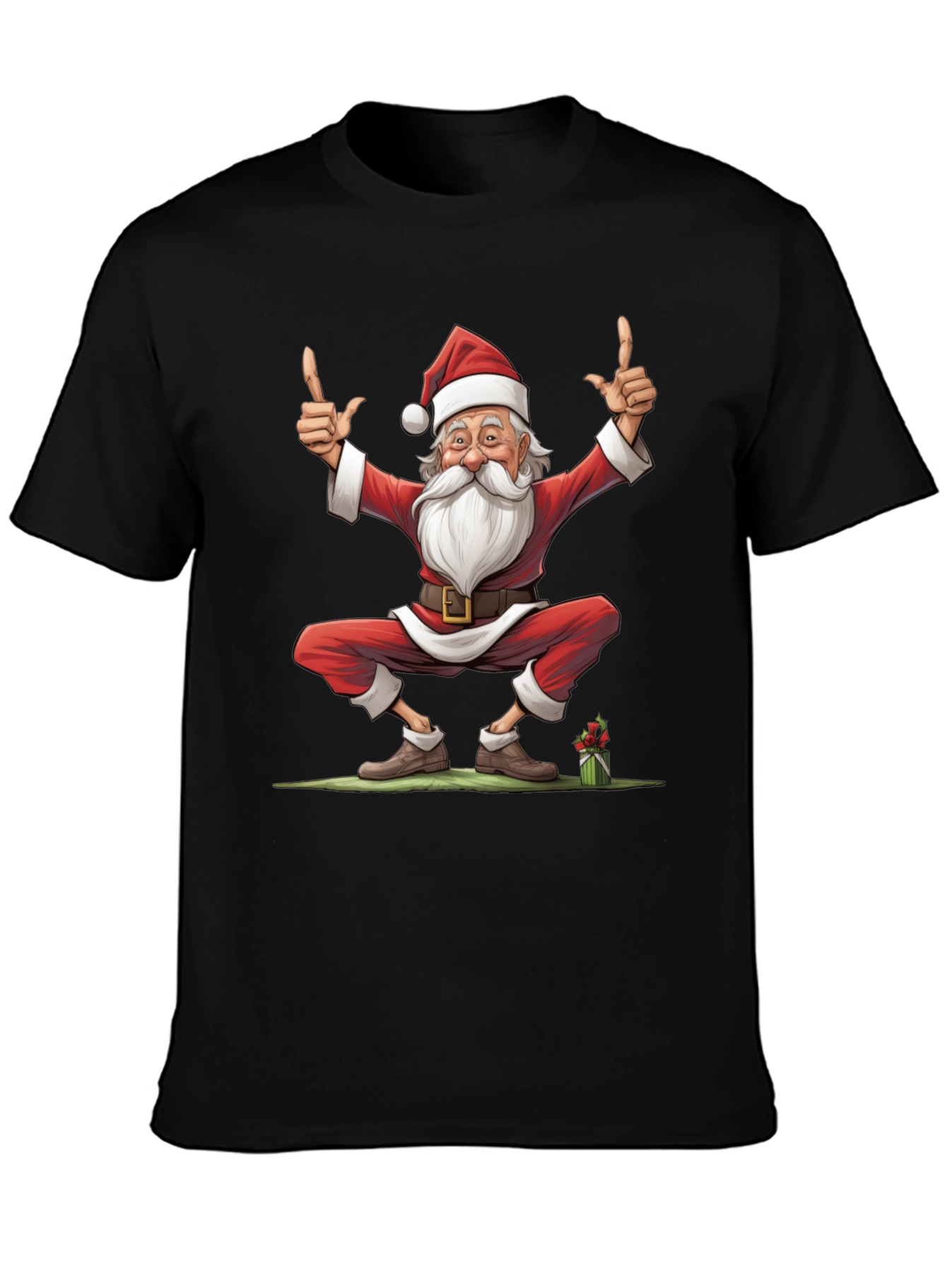 Festive Santa Claus Graphic Tee - Holiday Cheer
