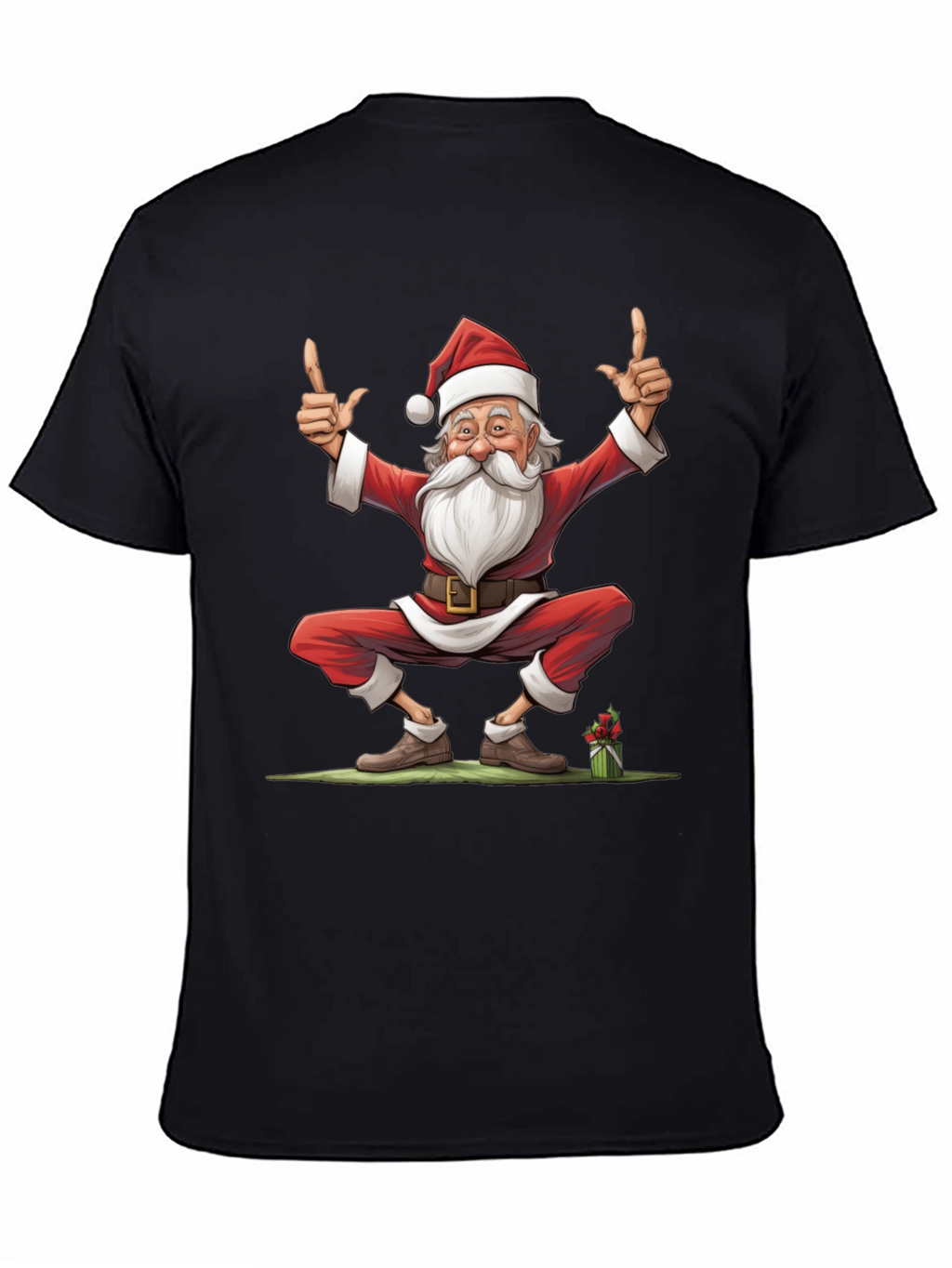 Festive Santa Claus Graphic Tee - Holiday Cheer