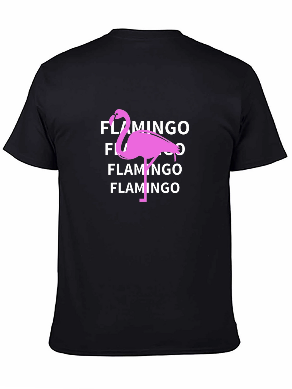 Flamingo Graphic Tee - Black Cotton T-Shirt