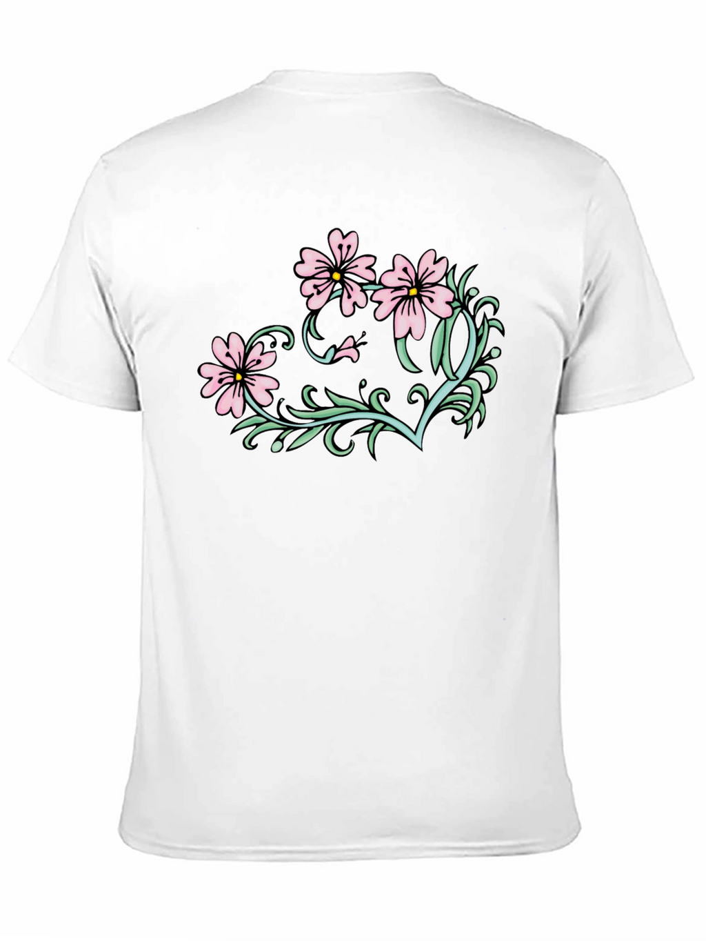 Floral Graphic T-Shirt - Black Casual Tee
