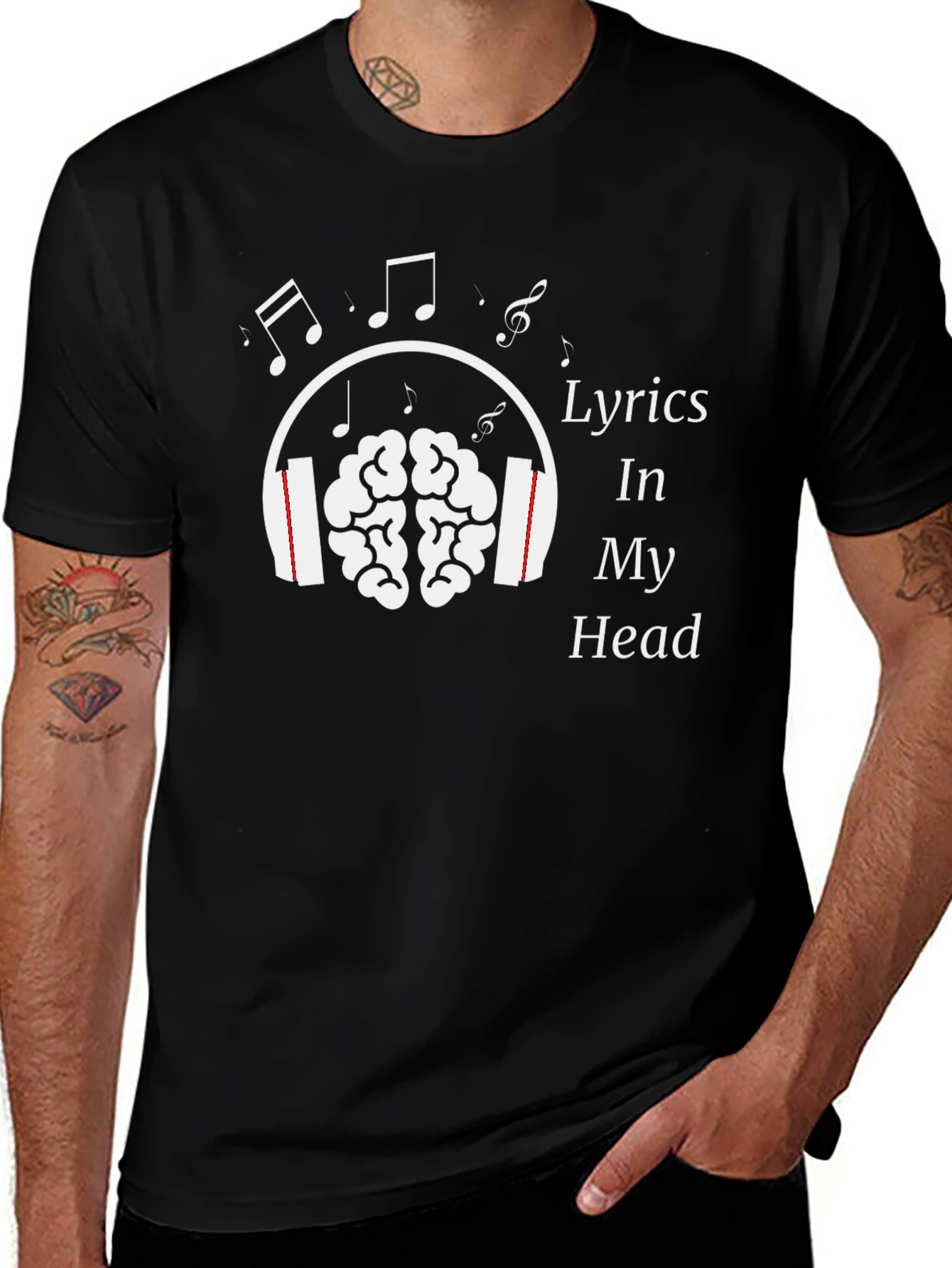 Lyrics In My Head Graphic Tee - Music Lover T-Shirt
