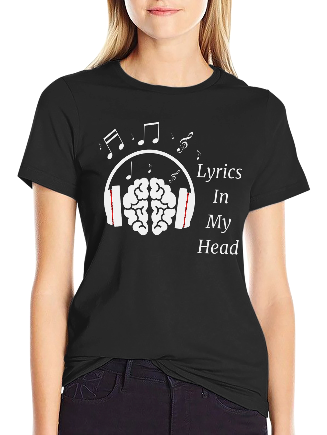 Lyrics In My Head Graphic Tee - Music Lover T-Shirt