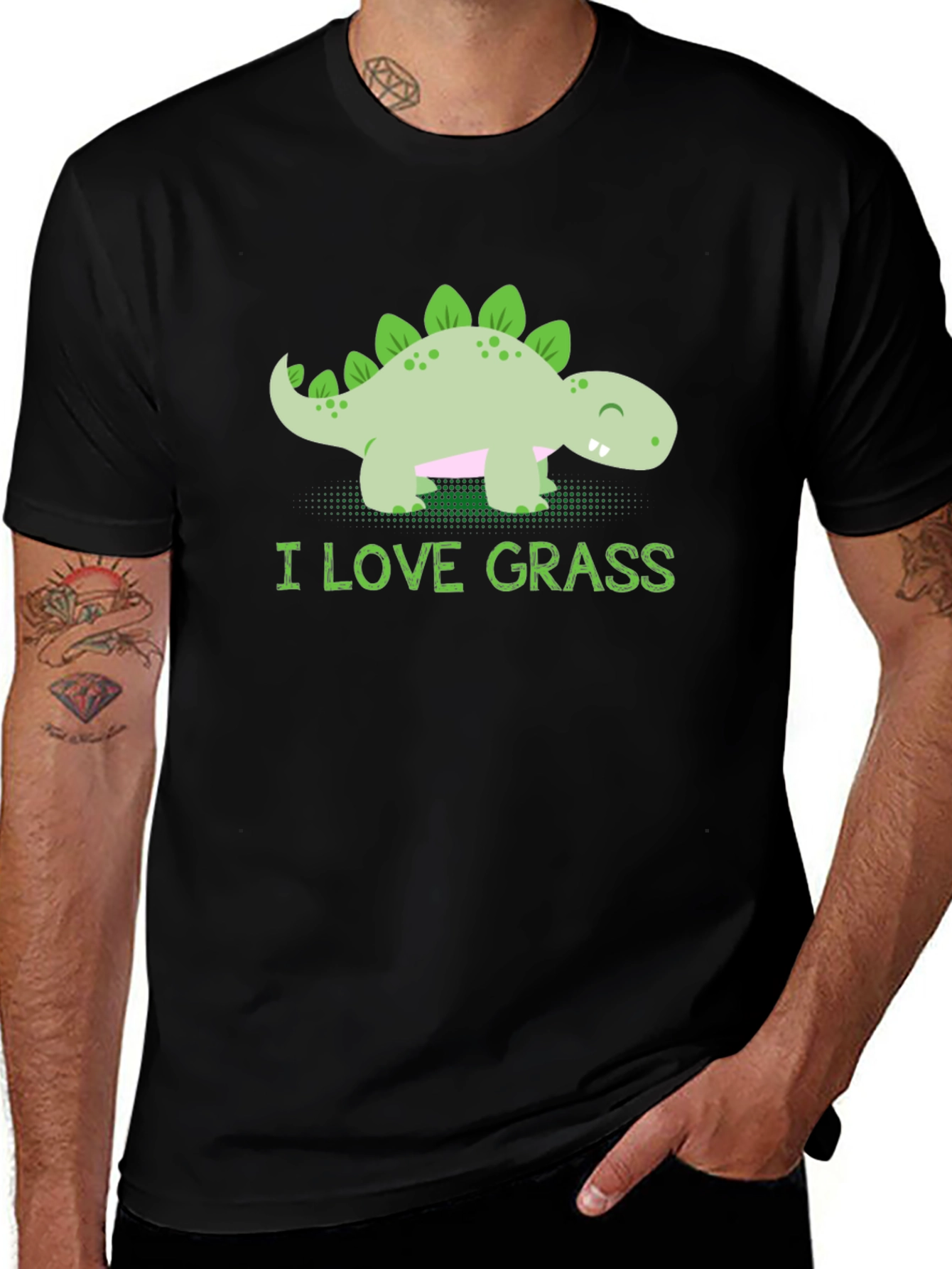 Cute Dinosaur T-Shirt - I Love Grass Tee
