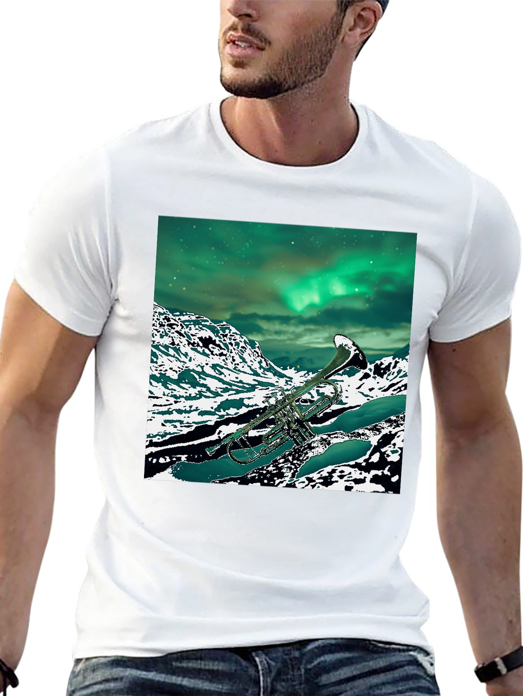 Trumpet Aurora Borealis T-Shirt
