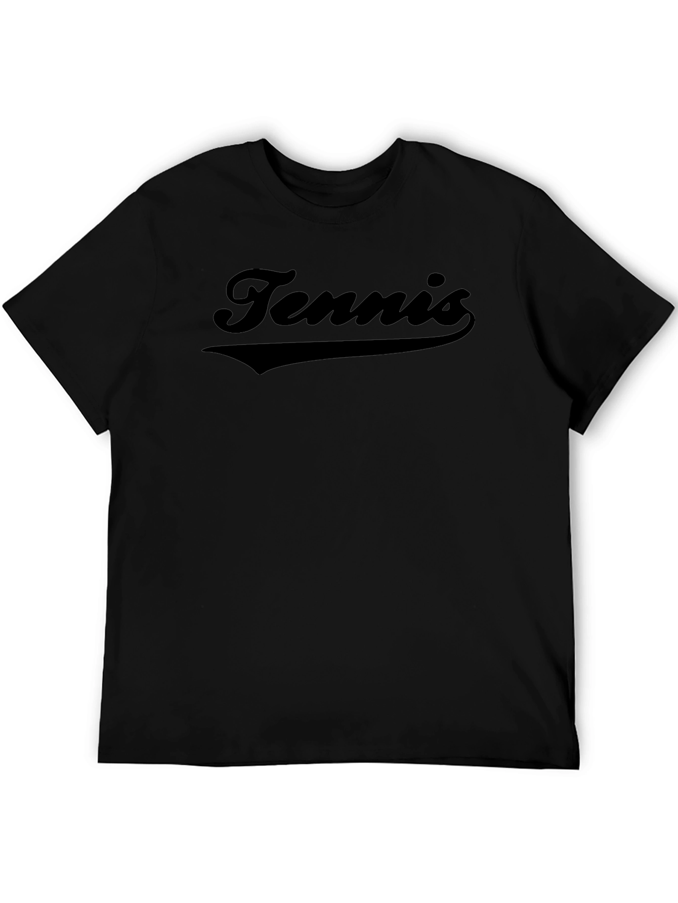 Tennis Graphic T-Shirt - Casual Black Tee