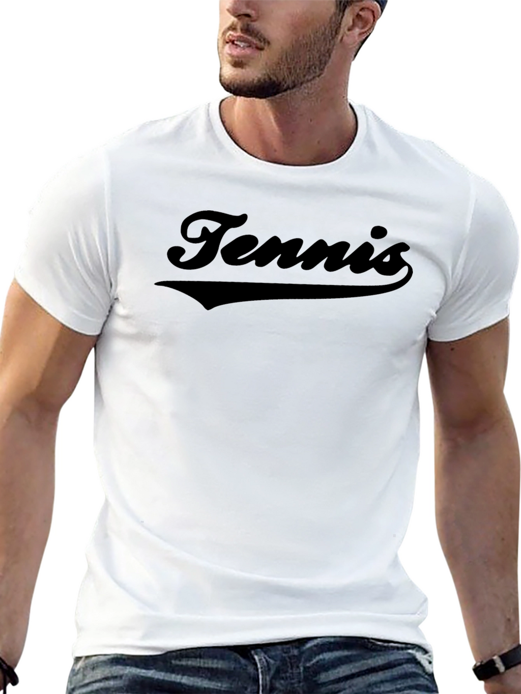 Tennis Graphic T-Shirt - Casual Black Tee