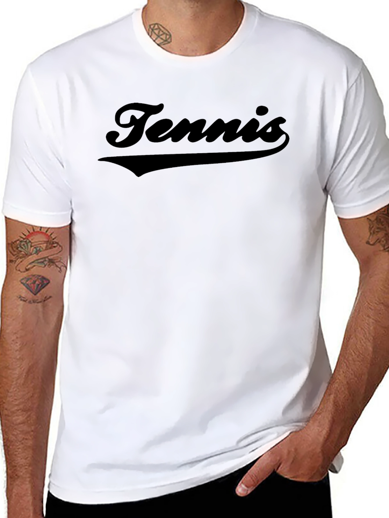 Tennis Graphic T-Shirt - Casual Black Tee