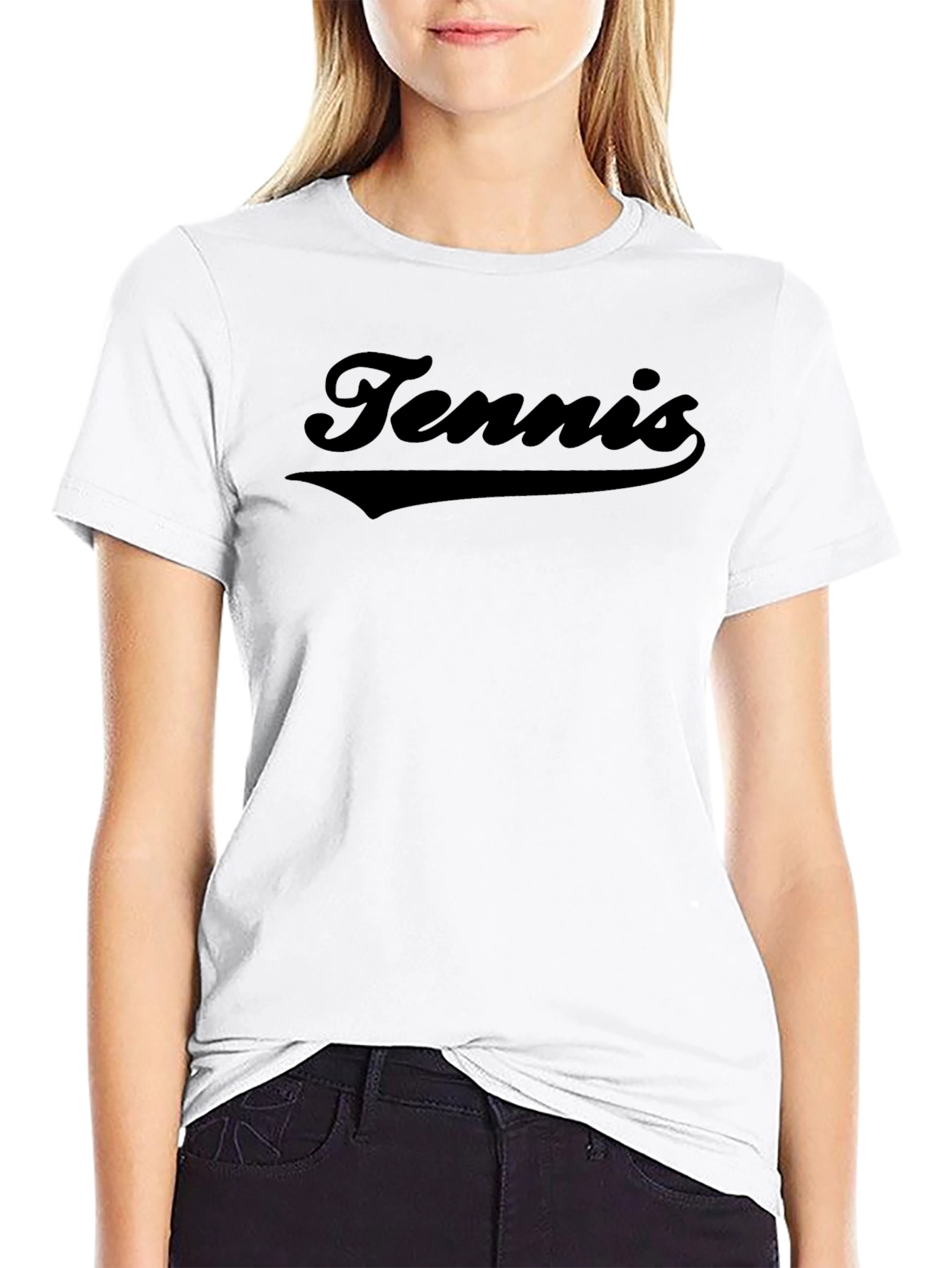 Tennis Graphic T-Shirt - Casual Black Tee