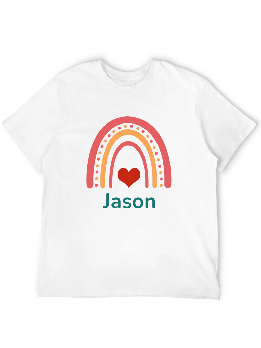 Personalized Rainbow Heart T-Shirt - Custom Name Tee