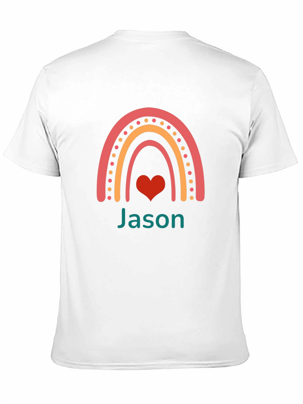 Personalized Rainbow Heart T-Shirt - Custom Name Tee