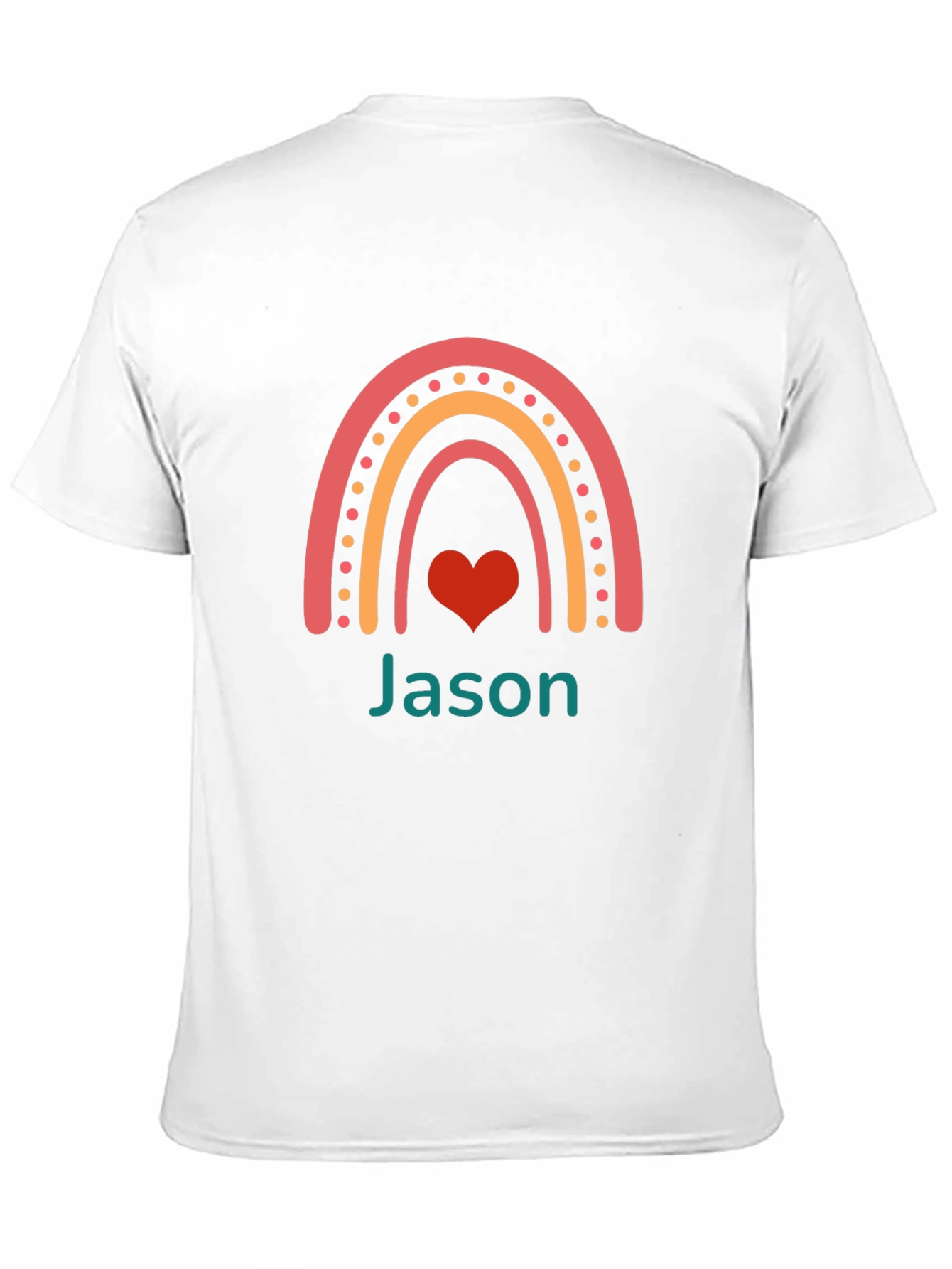 Personalized Rainbow Heart T-Shirt - Custom Name Tee