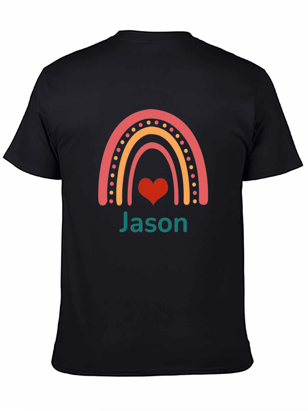 Personalized Rainbow Heart T-Shirt - Custom Name Tee
