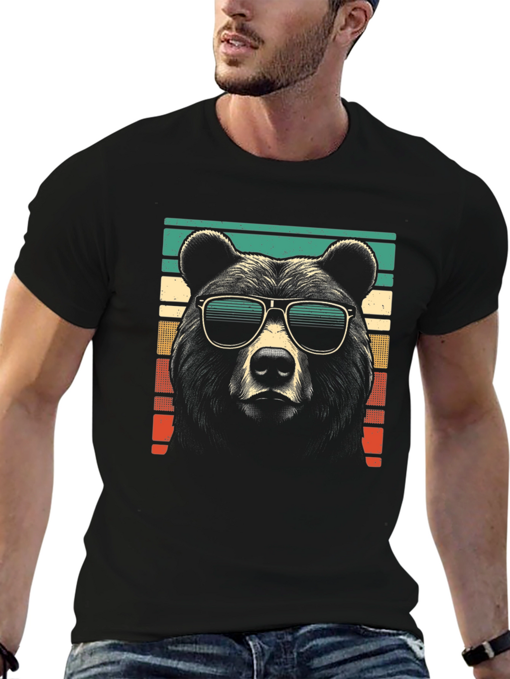 Retro Bear Sunglasses Graphic Tee