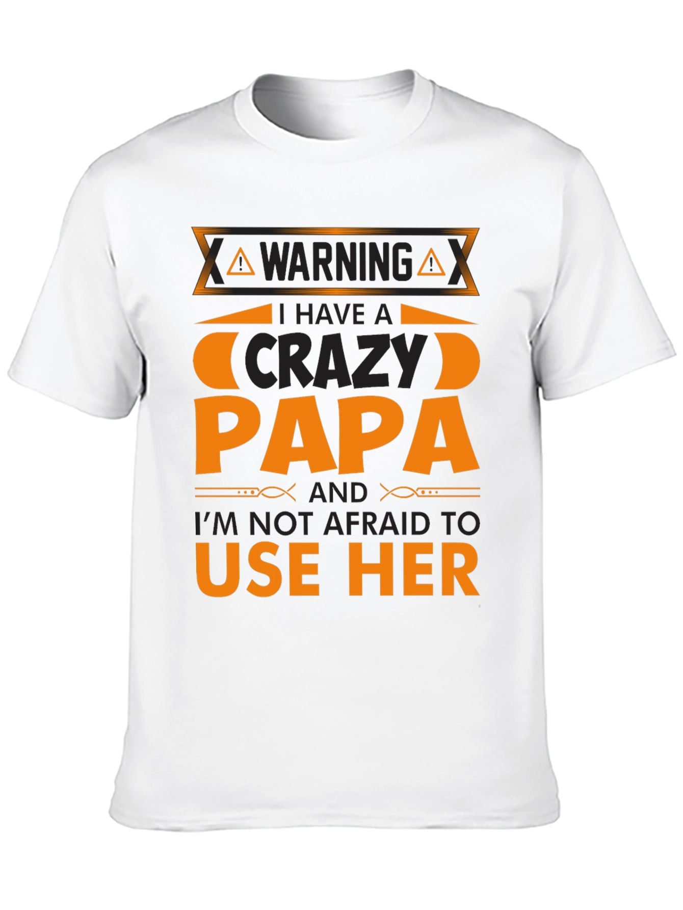 Warning Crazy Papa T-Shirt - Black