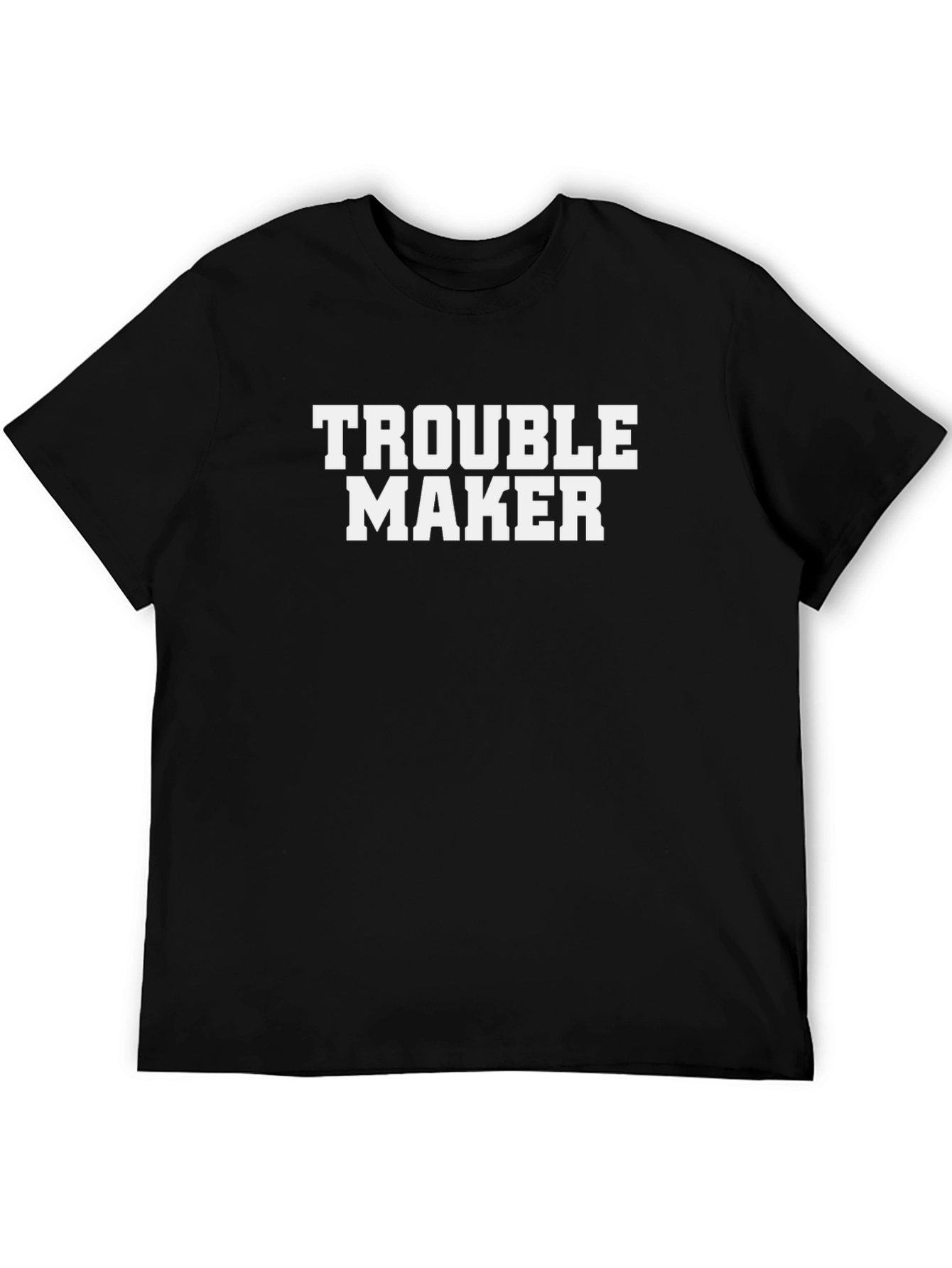 Trouble Maker Graphic Tee - Black Cotton T-Shirt