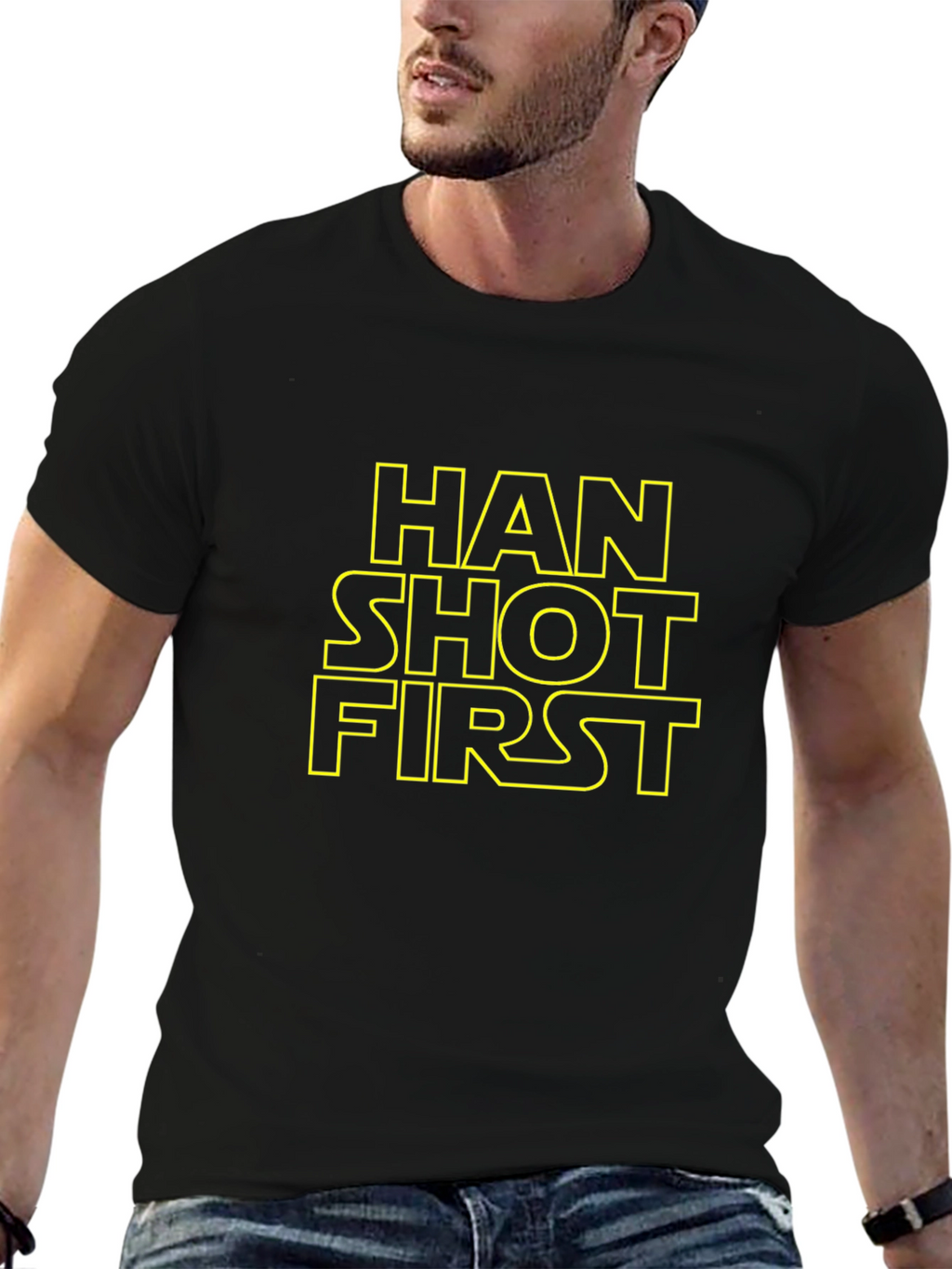 Han Shot First Star Wars Black T-Shirt