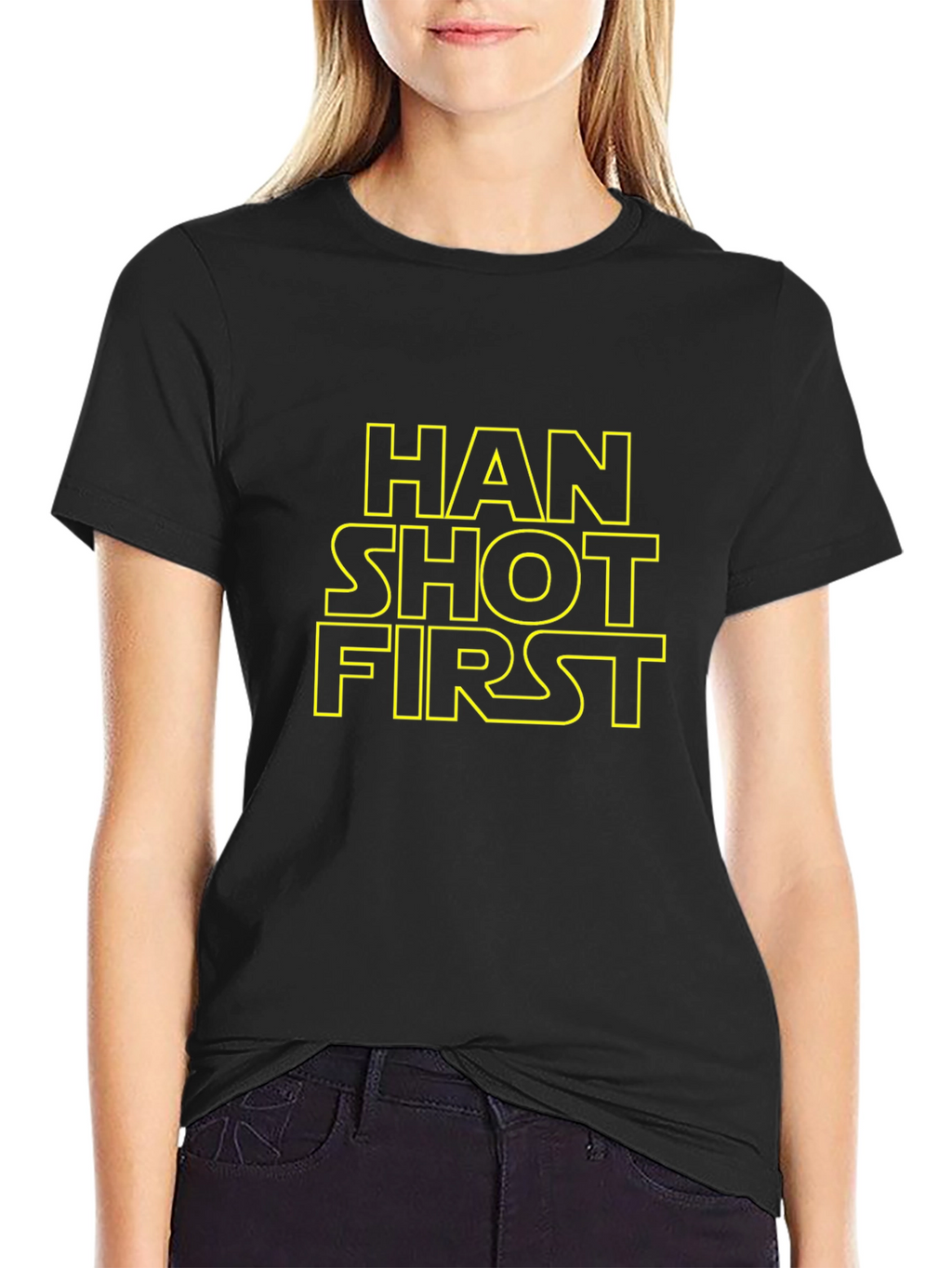 Han Shot First Star Wars Black T-Shirt