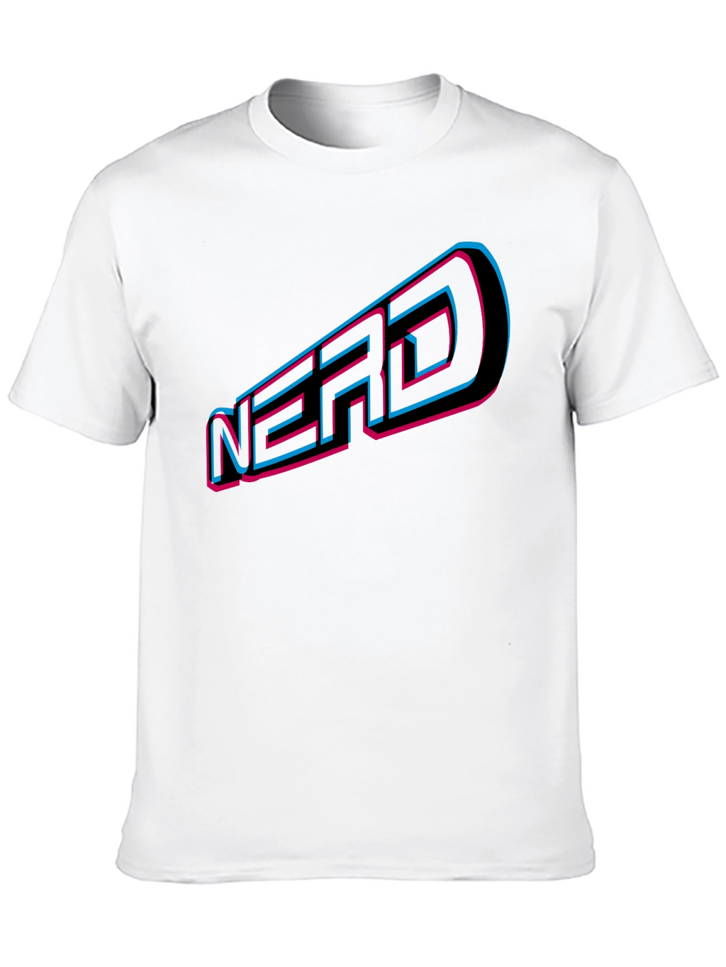 Nerd Graphic Tee - Retro 3D Design Black T-Shirt