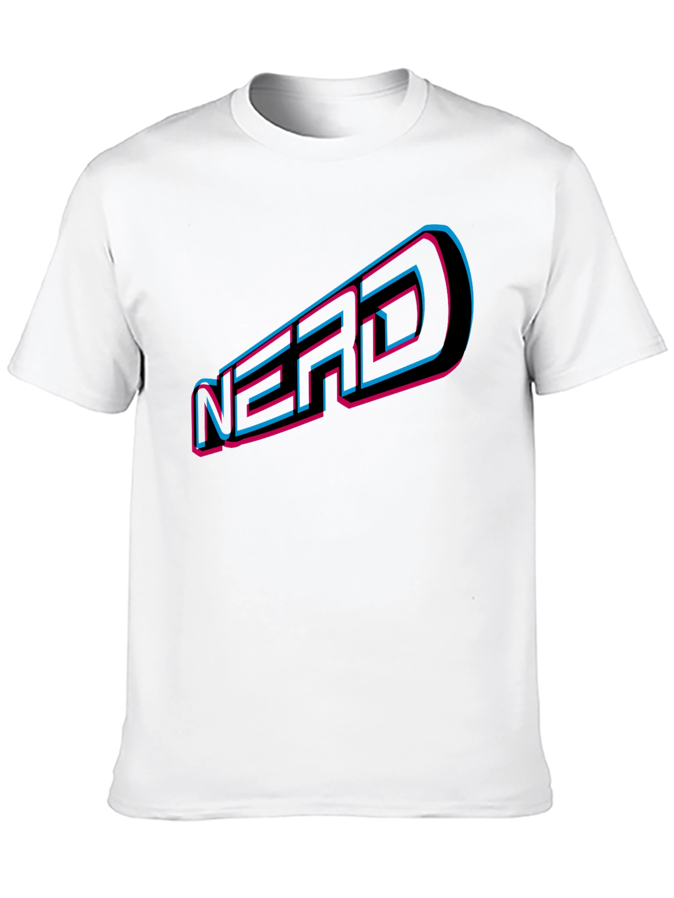 Nerd Graphic Tee - Retro 3D Design Black T-Shirt