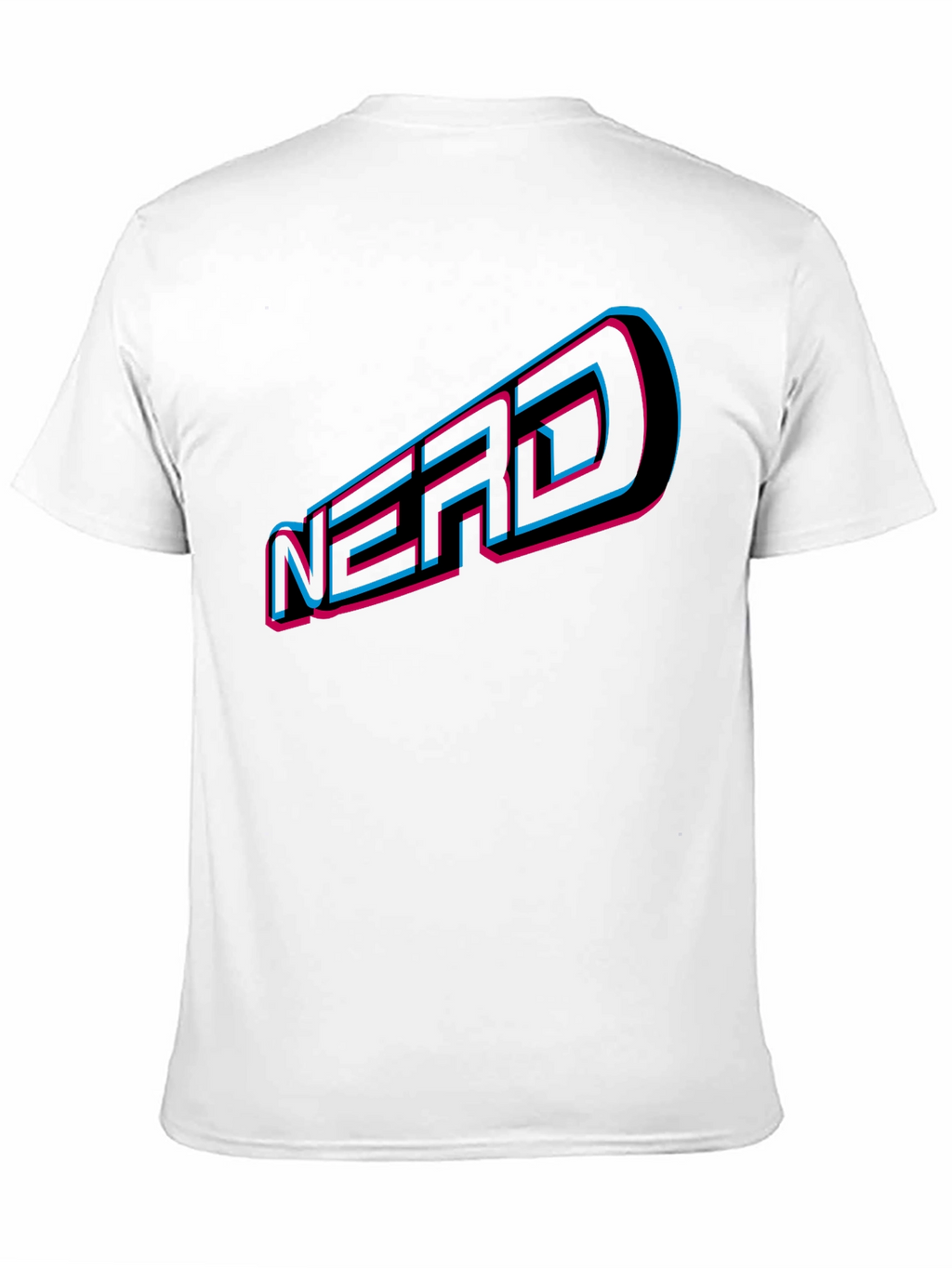 Nerd Graphic Tee - Retro 3D Design Black T-Shirt