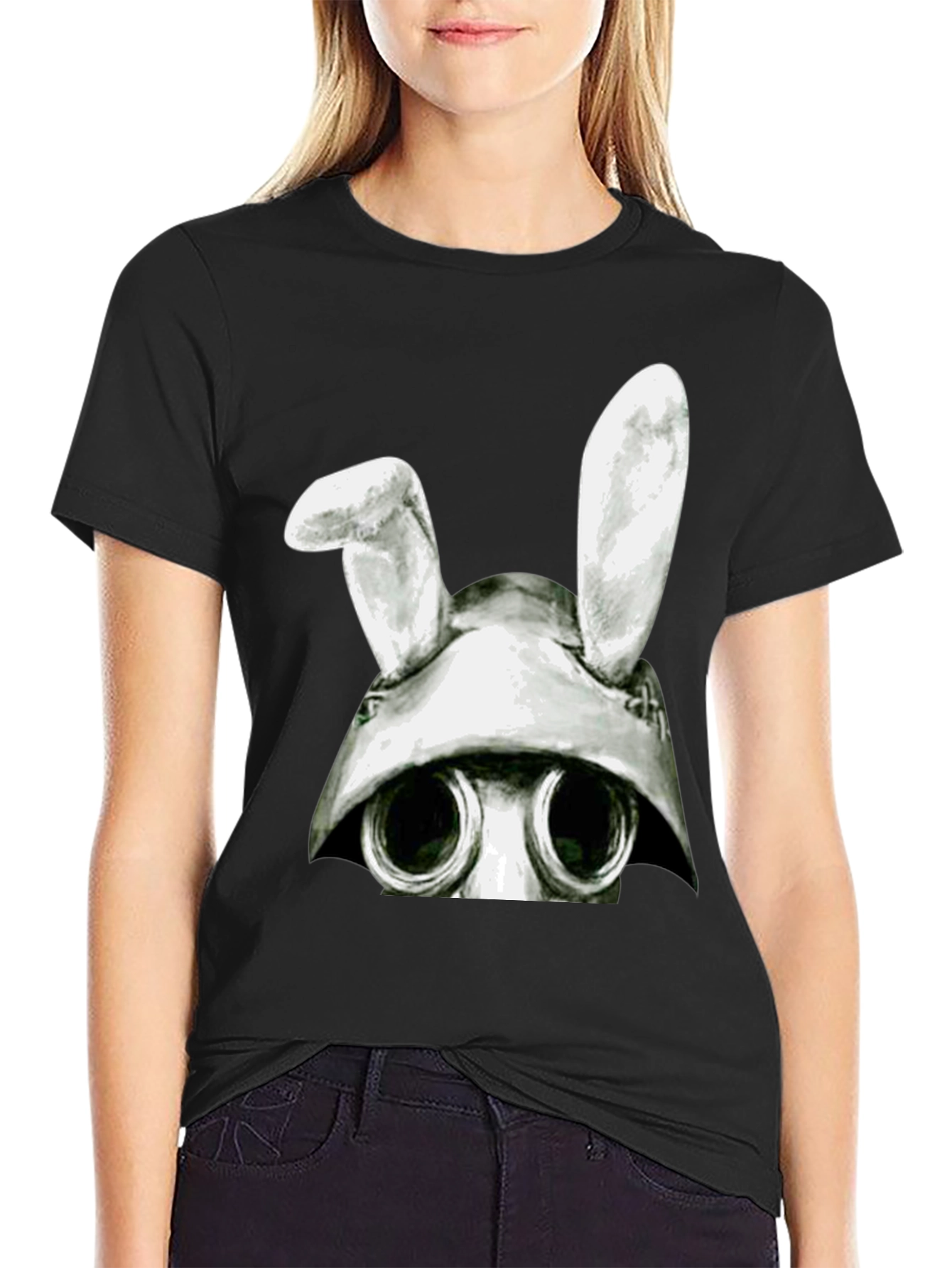 Bunny Gas Mask T-Shirt - Quirky Graphic Tee
