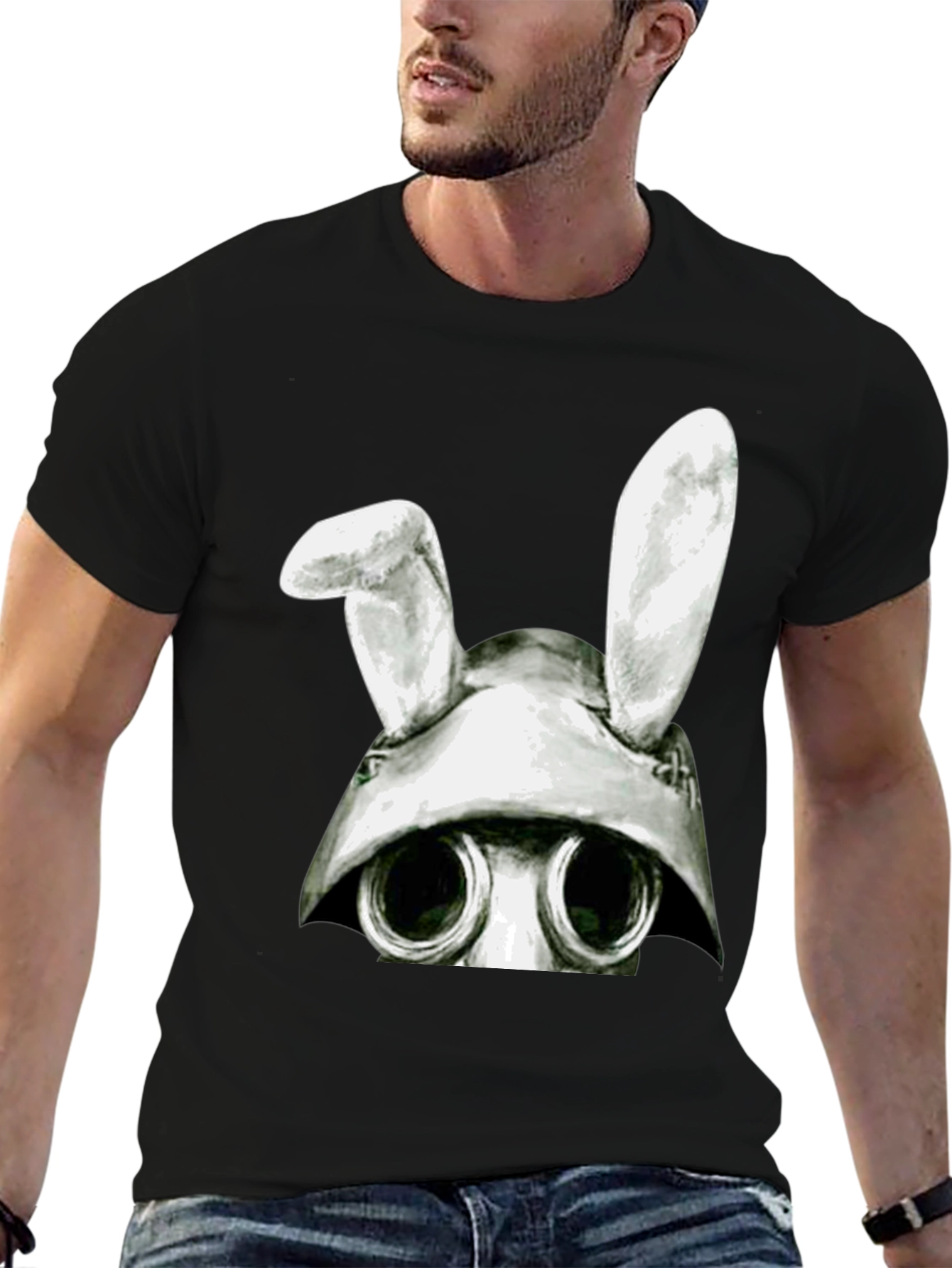 Bunny Gas Mask T-Shirt - Quirky Graphic Tee