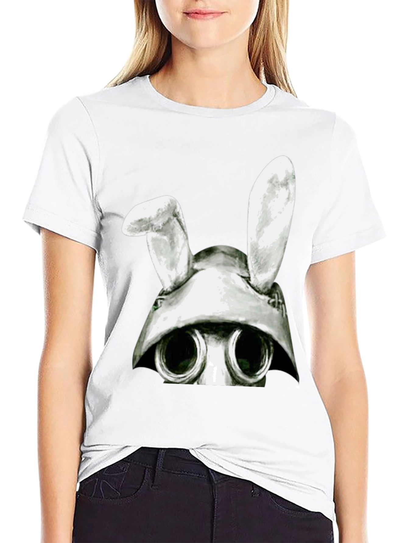 Bunny Gas Mask T-Shirt - Quirky Graphic Tee