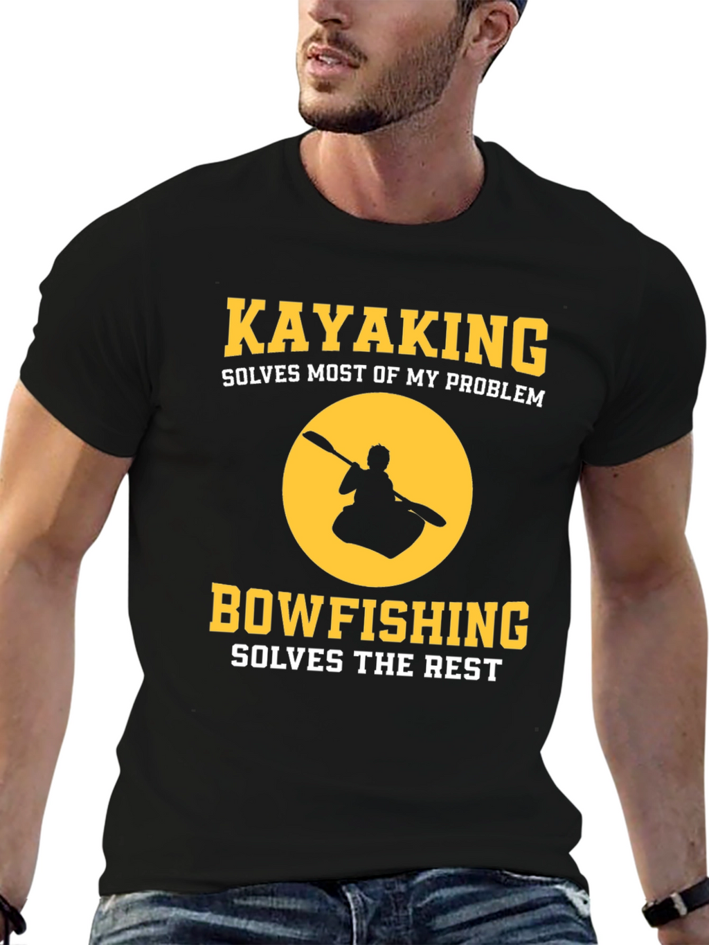 Kayaking Bowfishing Solves My Problem Graphic T-Shirt