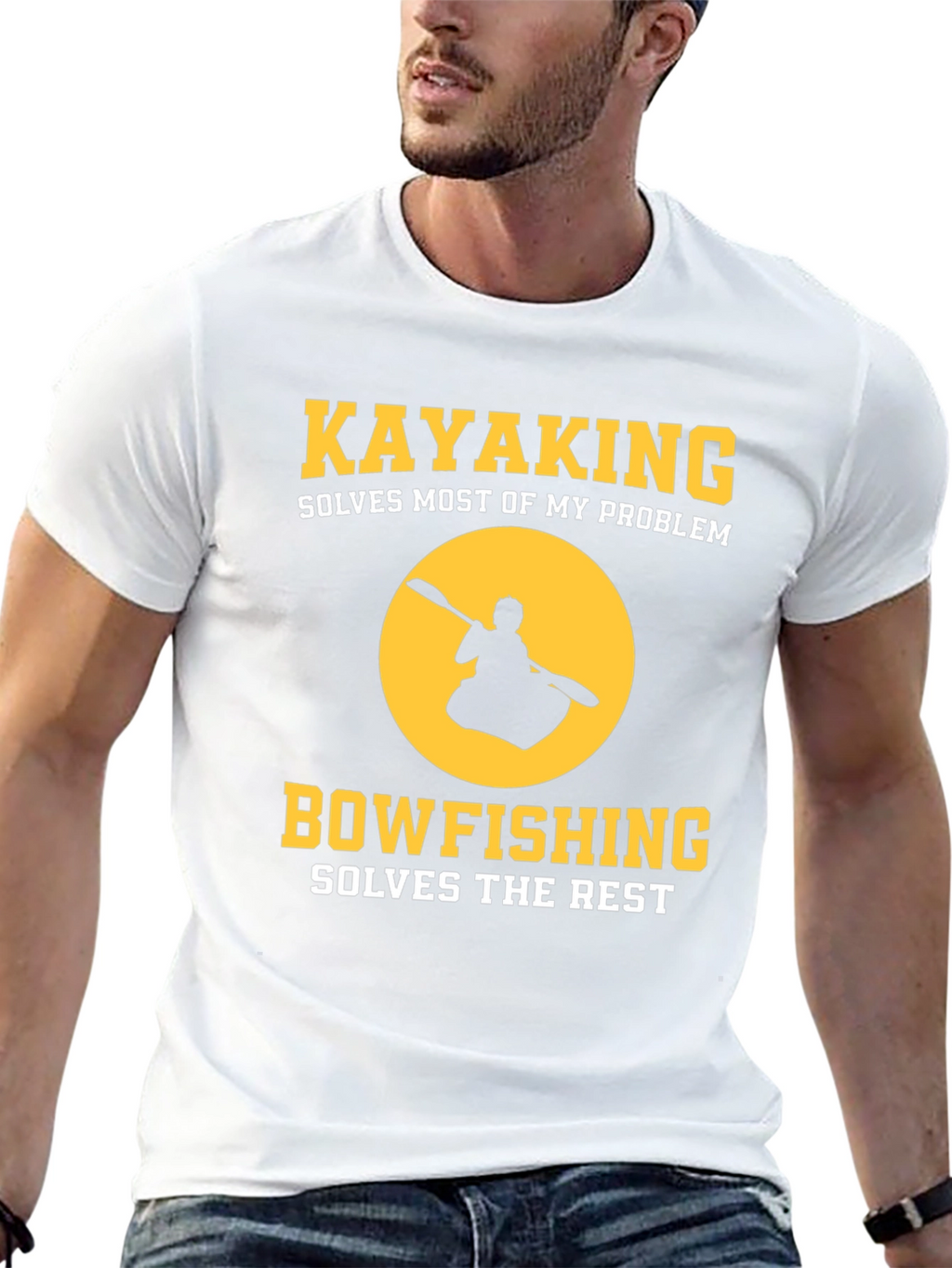 Kayaking Bowfishing Solves My Problem Graphic T-Shirt