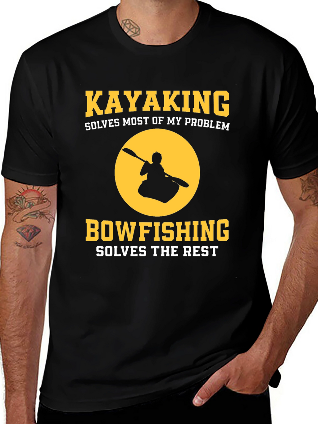 Kayaking Bowfishing Solves My Problem Graphic T-Shirt