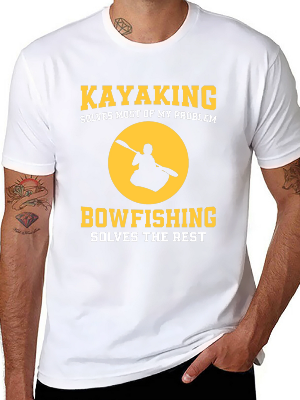 Kayaking Bowfishing Solves My Problem Graphic T-Shirt