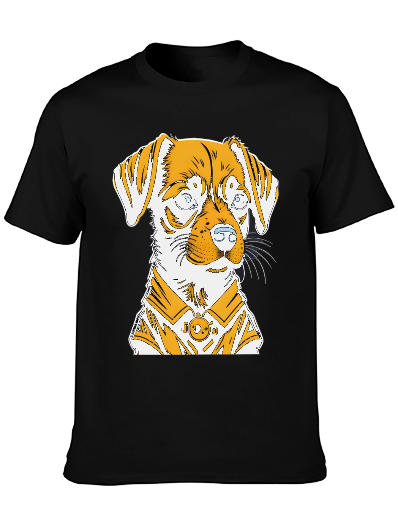Dog Graphic Print Black T-Shirt