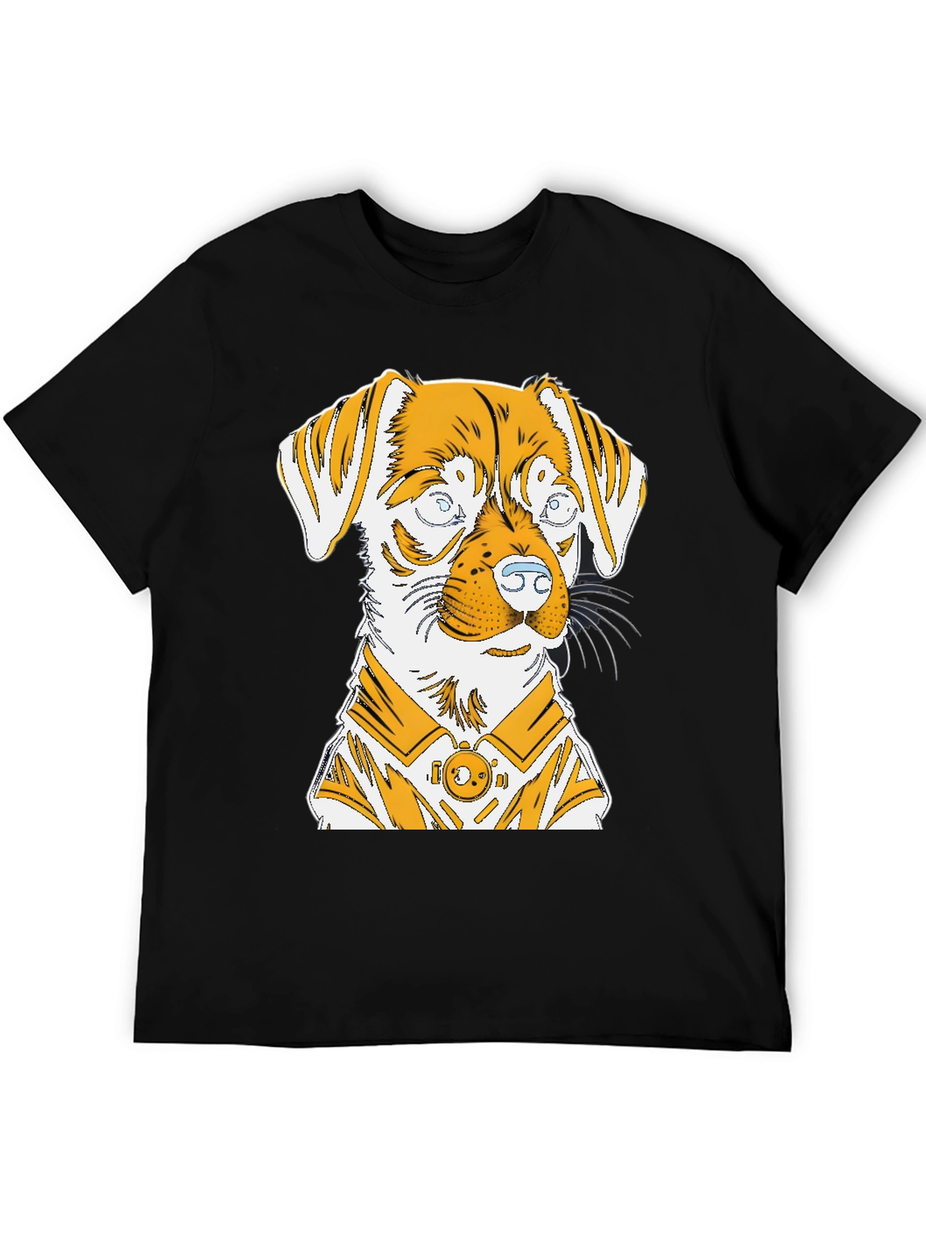 Dog Graphic Print Black T-Shirt