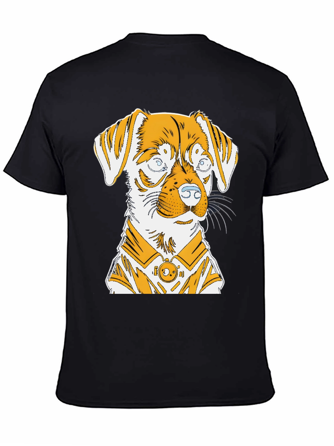 Dog Graphic Print Black T-Shirt