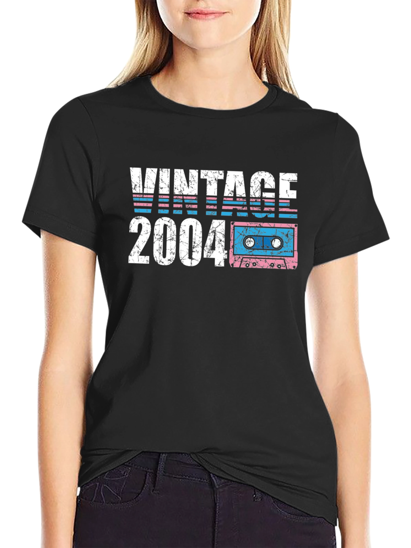 Vintage 2004 Cassette Tape Graphic T-Shirt