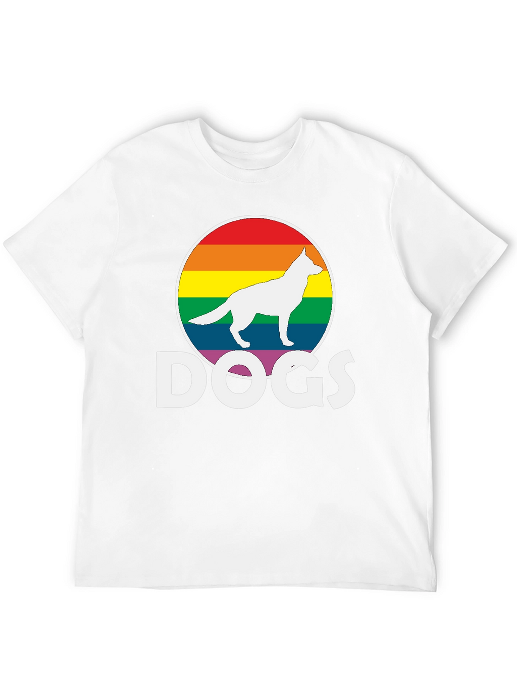 Rainbow Dog Silhouette T-Shirt – Bold Dog Lover Graphic Tee