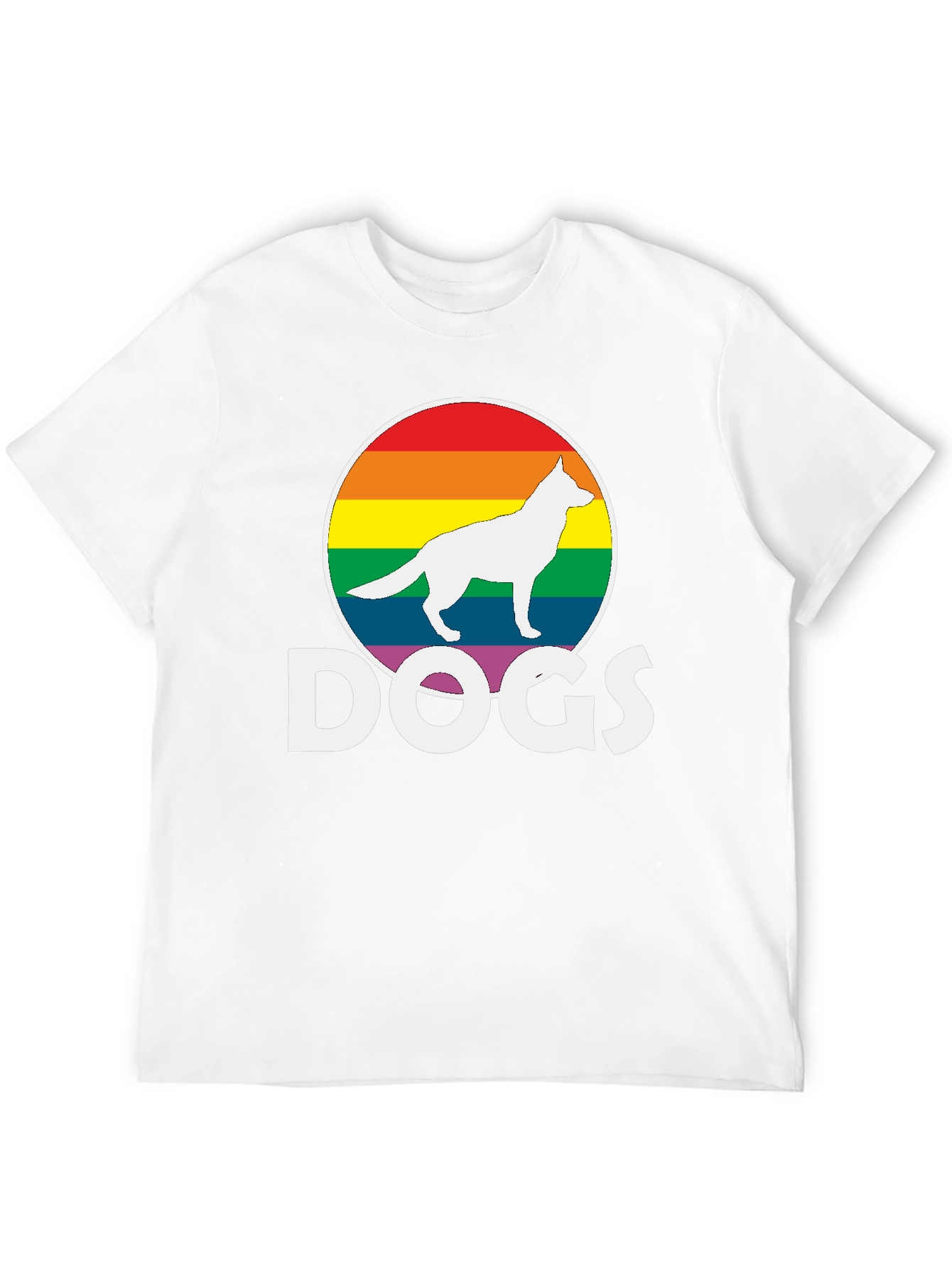 Rainbow Dog Silhouette T-Shirt – Bold Dog Lover Graphic Tee