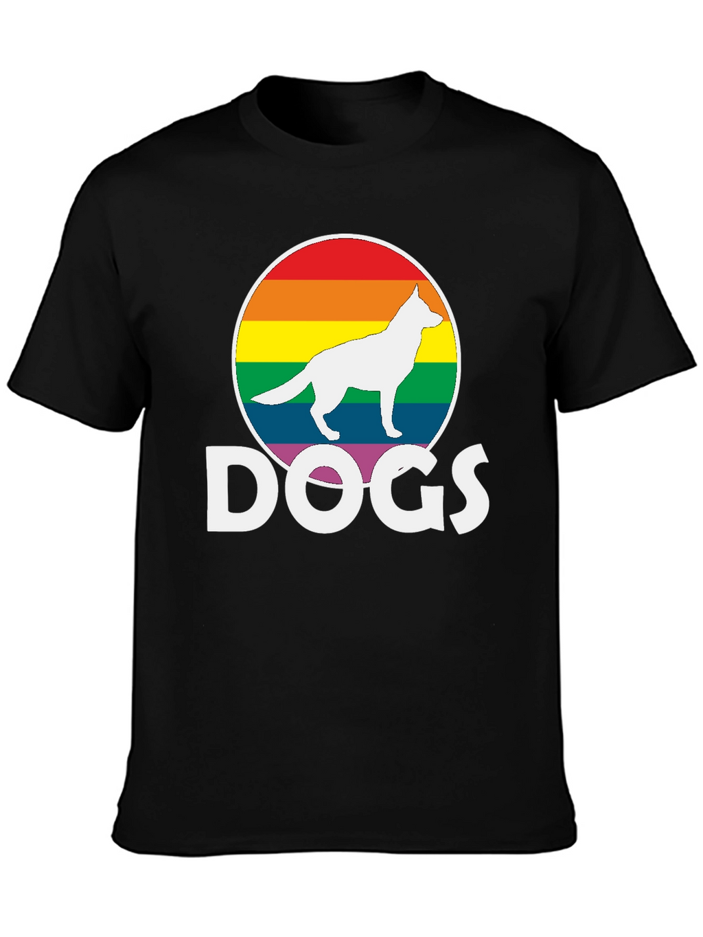 Rainbow Dog Silhouette T-Shirt – Bold Dog Lover Graphic Tee