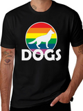 Rainbow Dog Silhouette T-Shirt – Bold Dog Lover Graphic Tee