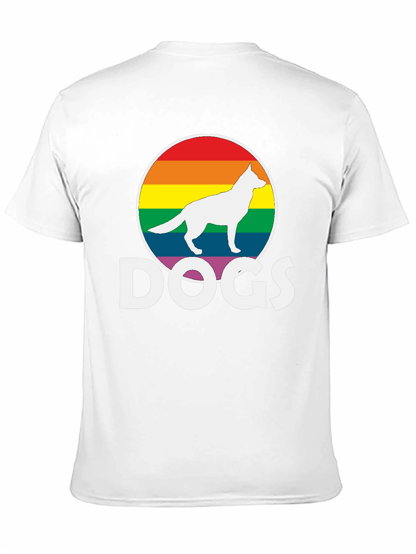 Rainbow Dog Silhouette T-Shirt – Bold Dog Lover Graphic Tee