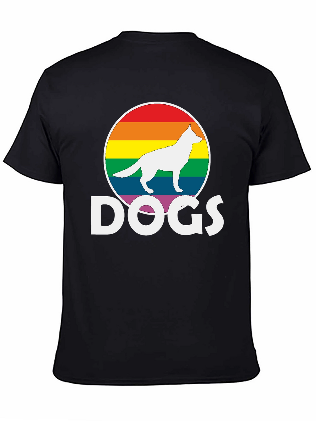 Rainbow Dog Silhouette T-Shirt – Bold Dog Lover Graphic Tee