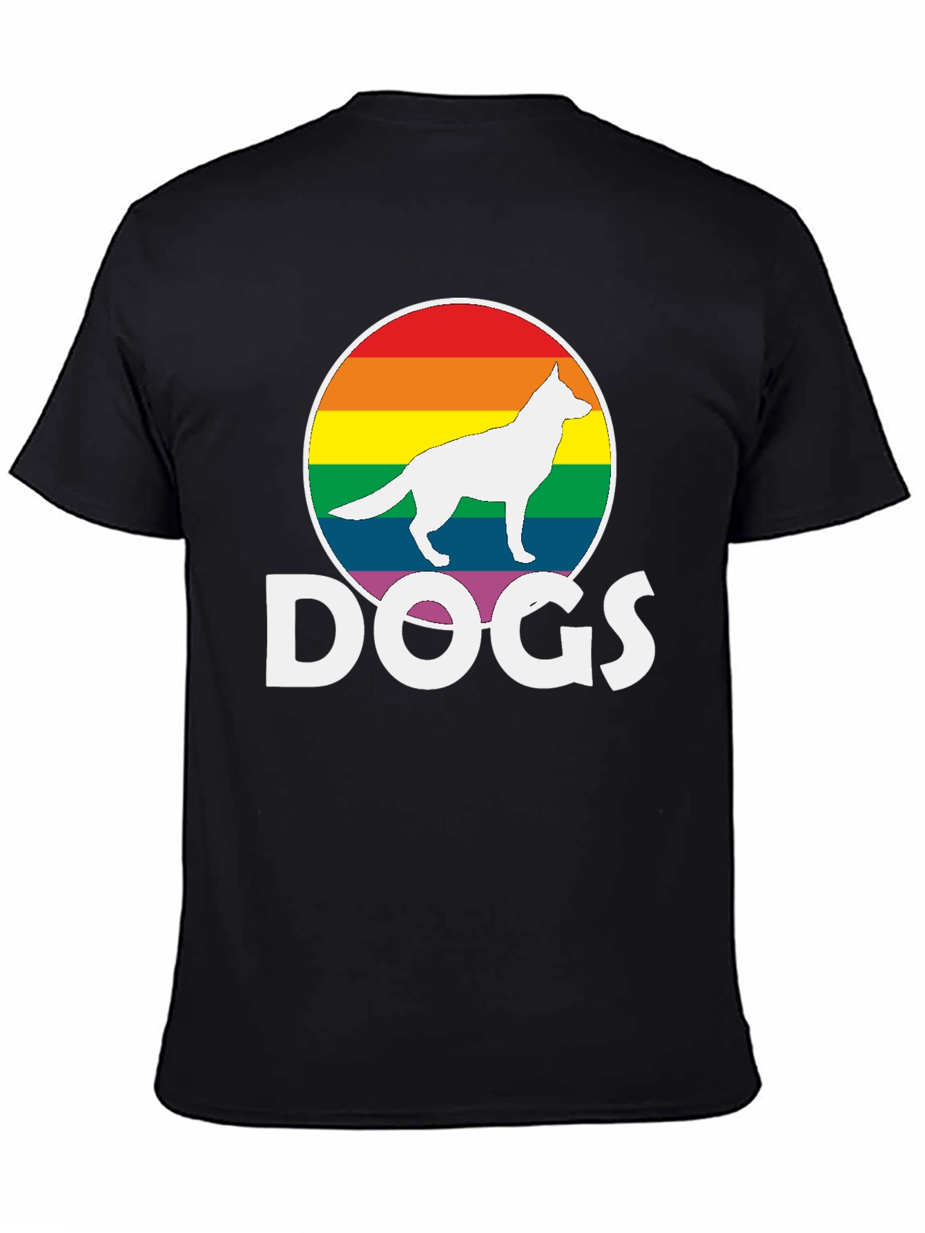 Rainbow Dog Silhouette T-Shirt – Bold Dog Lover Graphic Tee