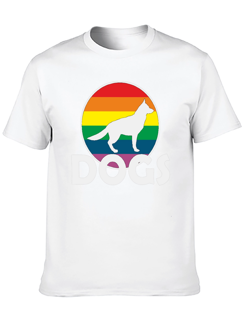 Rainbow Dog Silhouette T-Shirt – Bold Dog Lover Graphic Tee